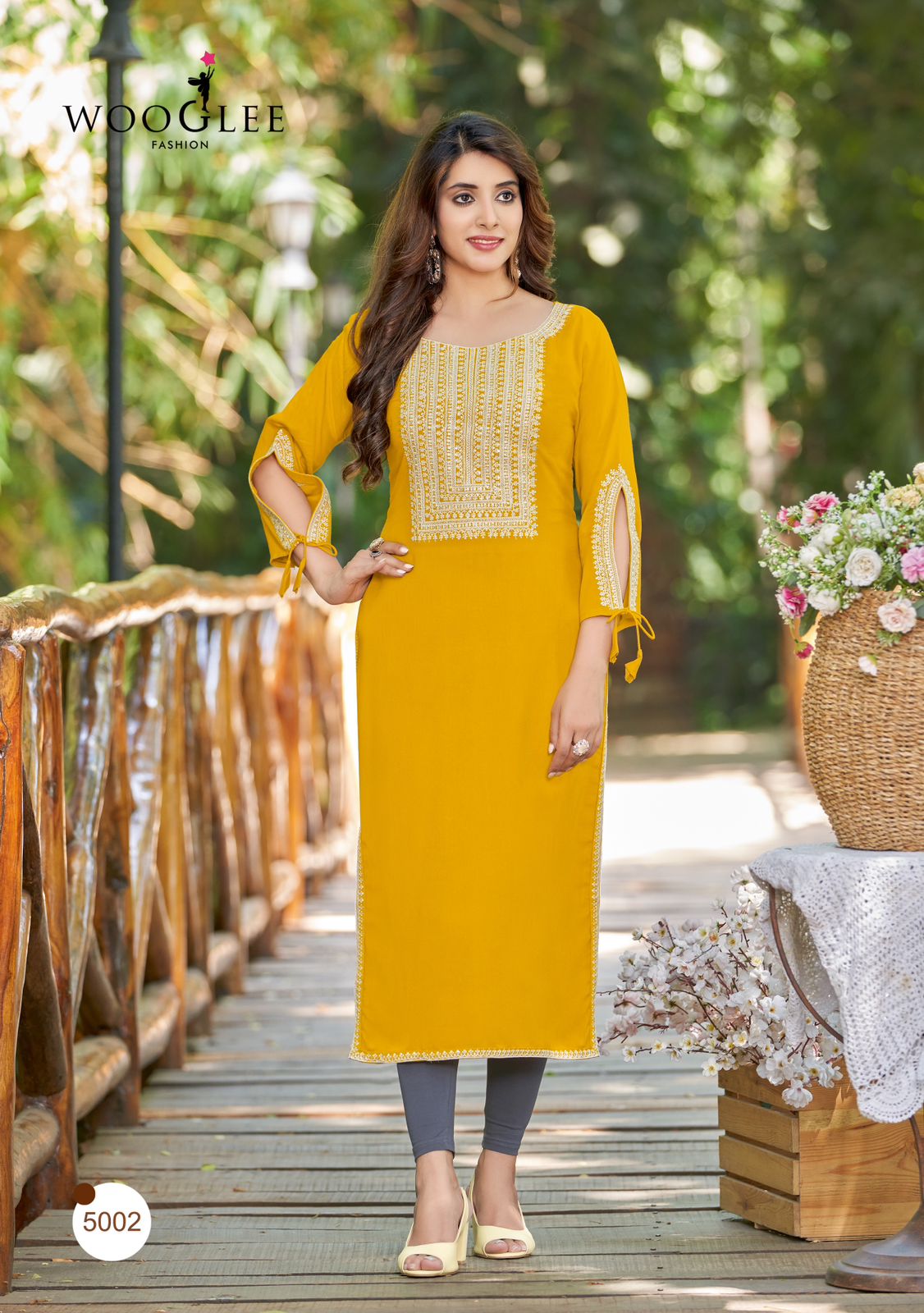 Wooglee Shloka Designer Embroidery Kurtis Catalog